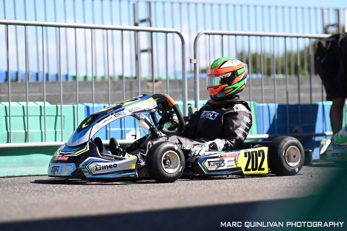 Oliver Meredith paused in the pit lane